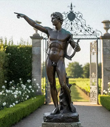 Classic Apollo Belvedere bust statue showing athletic muscles