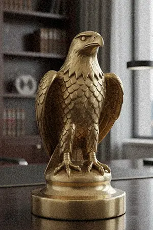 Polished brass American bald eagle desk statue gift