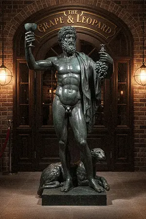 bronze bacchus dionysus statue god of wine