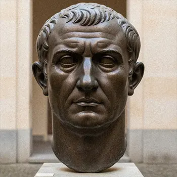 Antique bronze male portrait bust with dark patina finish
