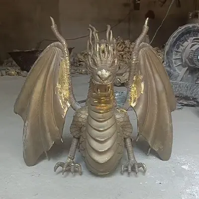The bronze dragon sculpture just cast in the factory