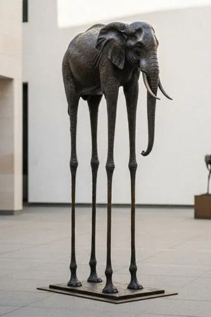 surrealist Dali elephant with long legs