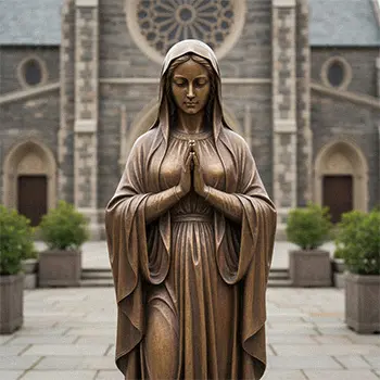 Large outdoor bronze Virgin Mary statue for church plaza