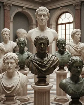 Custom bronze bust portrait sculpture of a man