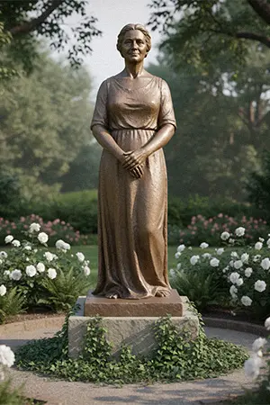 Finished custom bronze memorial statue of a founder