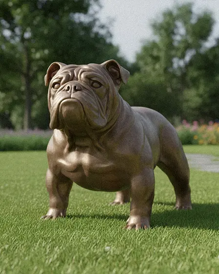 Life-size bronze English Bulldog statue