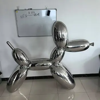 Mirror polished stainless steel balloon dog sculpture silver color