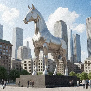 Monumental giant metal horse statue 20 meters high for city
