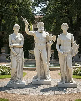 Classic Greek marble statue of Apollo and Zeus