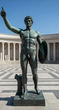 Monumental bronze Roman emperor statue landmark for public square