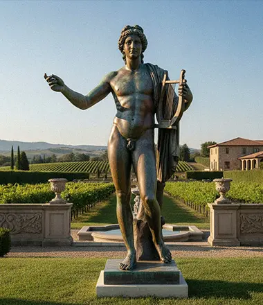 Large outdoor bronze Neptune fountain statue for garden water feature