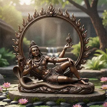Bronze Nataraja statue Lord Shiva King of Dance with ring of fire