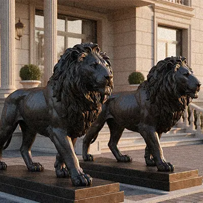 Large Outdoor Lion Statues Collection