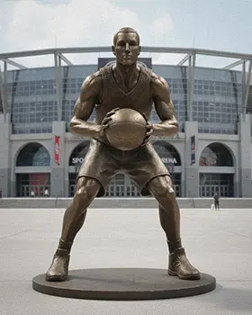 Bronze basketball player statue suitable for universities and high schools.