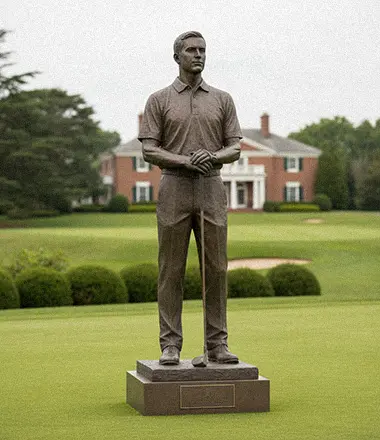 Bronze golf memorial statue, highlighting bronze as the first-class material for awards and tributes.