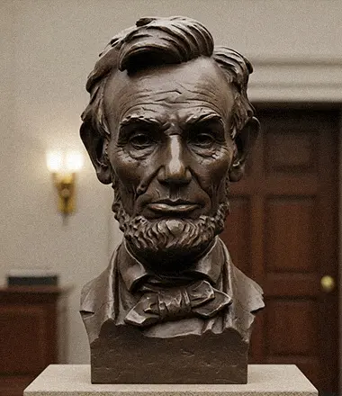 Bronze Abraham Lincoln bust sculpture for law office