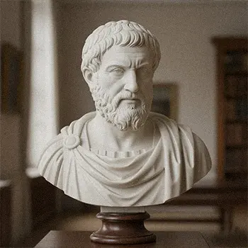 Classic white marble bust sculpture detail with smooth texture