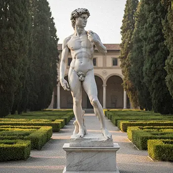 Large life-size marble Michelangelo David statue replica for outdoor estate