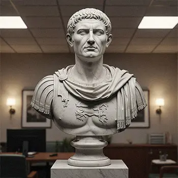 Roman Emperor Caesar bust statue symbolizing power and leadership