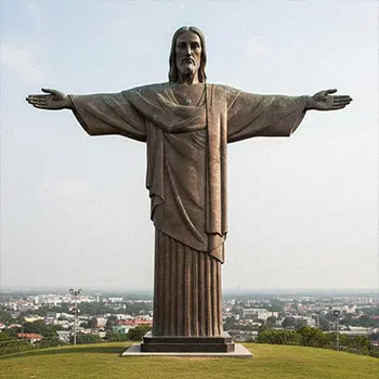 Bronze Christ the Redeemer statue replica with open arms