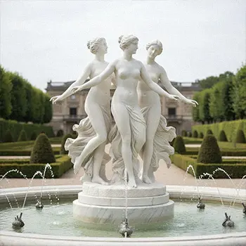 The Three Graces marble statue group suitable for fountain centerpiece