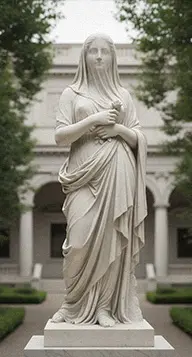 Marble Veiled Lady bust with transparent fabric effect
