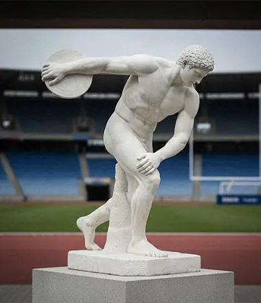 Marble Discobolus Discus Thrower statue replica for stadium or gym
