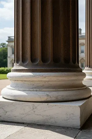 Carved limestone column bases architectural element
