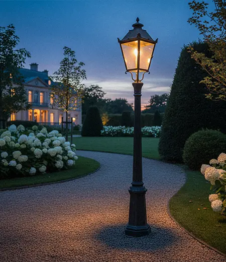 Exquisite cast iron street lamps