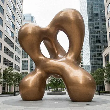 Henry Moore style abstract bronze garden sculpture organic shape