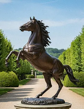Antique bronze sculpture with patina finish