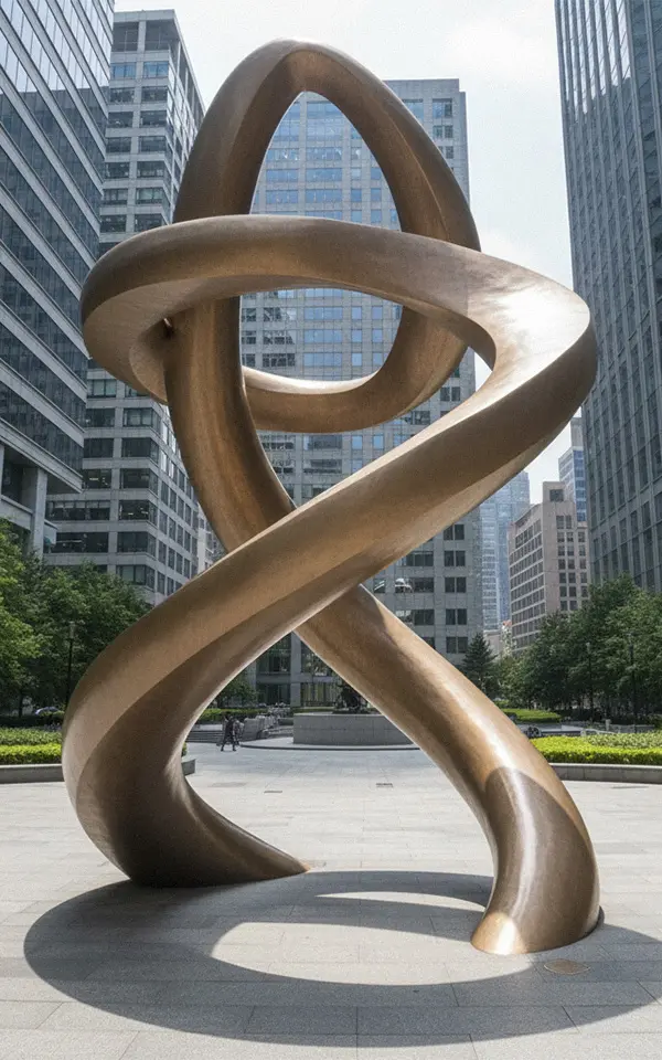 Large abstract metal sculptures in the city center