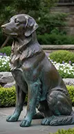 Client review video of custom bronze dog statue by Yun Sculpture