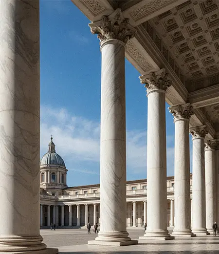 Marble limestone Corinthian columns facade for luxury villa