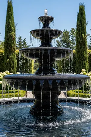 Black granite tiered fountain