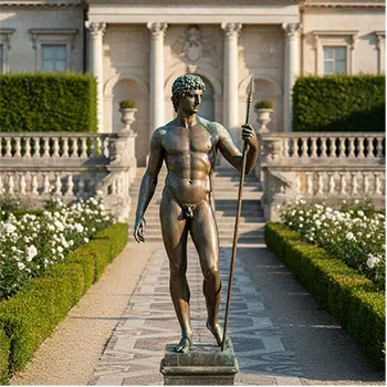 Collection of Greek marble god statues and custom bronze portrait busts