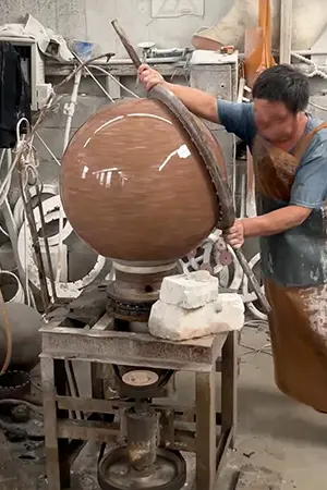 Factory produces polished large red granite rolling balls