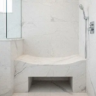 Solid stone shower seat bench modern bathroom design