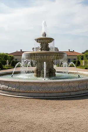 white marble garden fountain