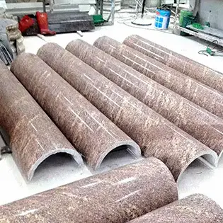 Red granite stone columns polished finish