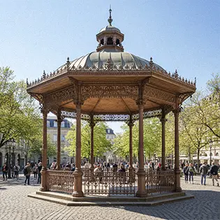 Antique style rust proof cast iron gazebo landmark