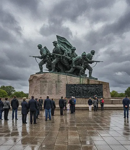 Large bronze soldiers war memorial monument group statue