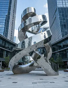Mirror polished modern stainless steel sculpture surface