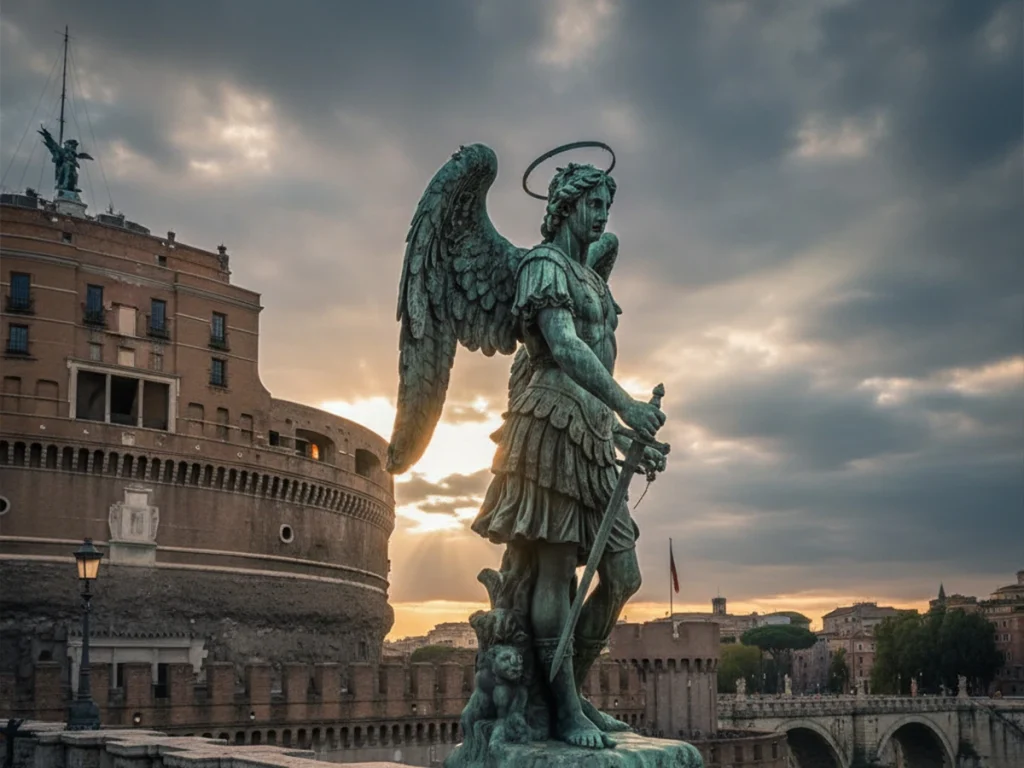 st michael statue castel sant angelo rome
