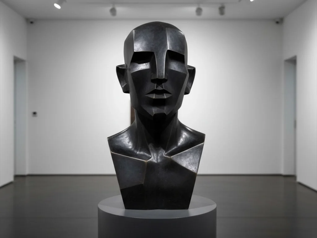 Modern bronze bust sculpture