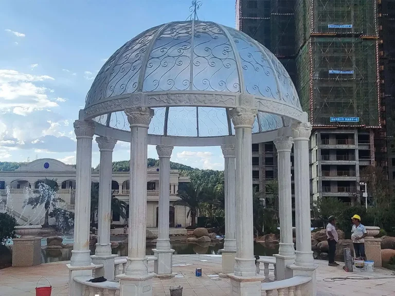 standard marble gazebo installed daytime