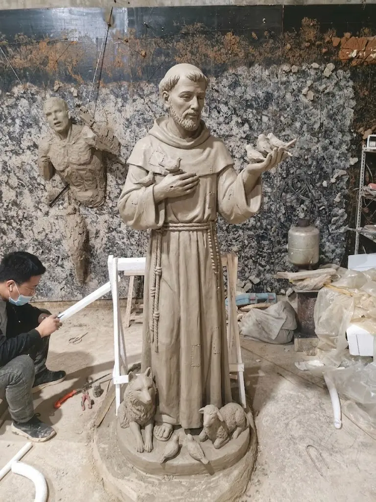 full scale clay maquette saint francis statue