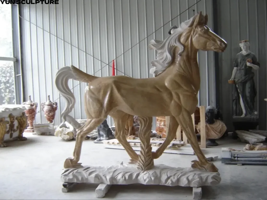 natural stone galloping horse sculpture factory