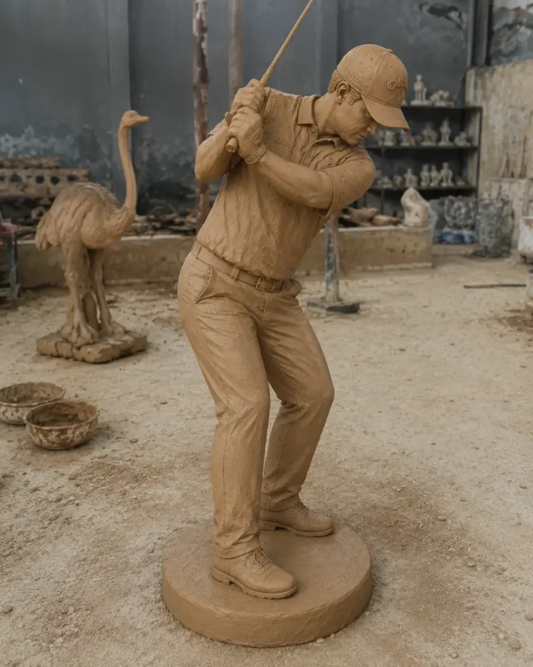 life size clay sculpting golf statue accuracy