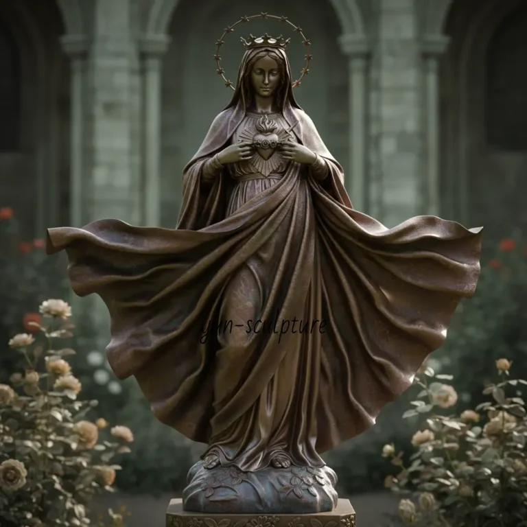 pilgrim virgin statue fatima immaculate heart bronze